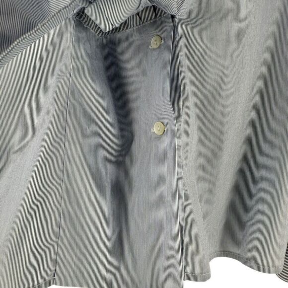 Gossip Italian Top Size 42 US Size 6 Blue Striped Long Sleeve Bow Front Striped - Picture 4 of 10